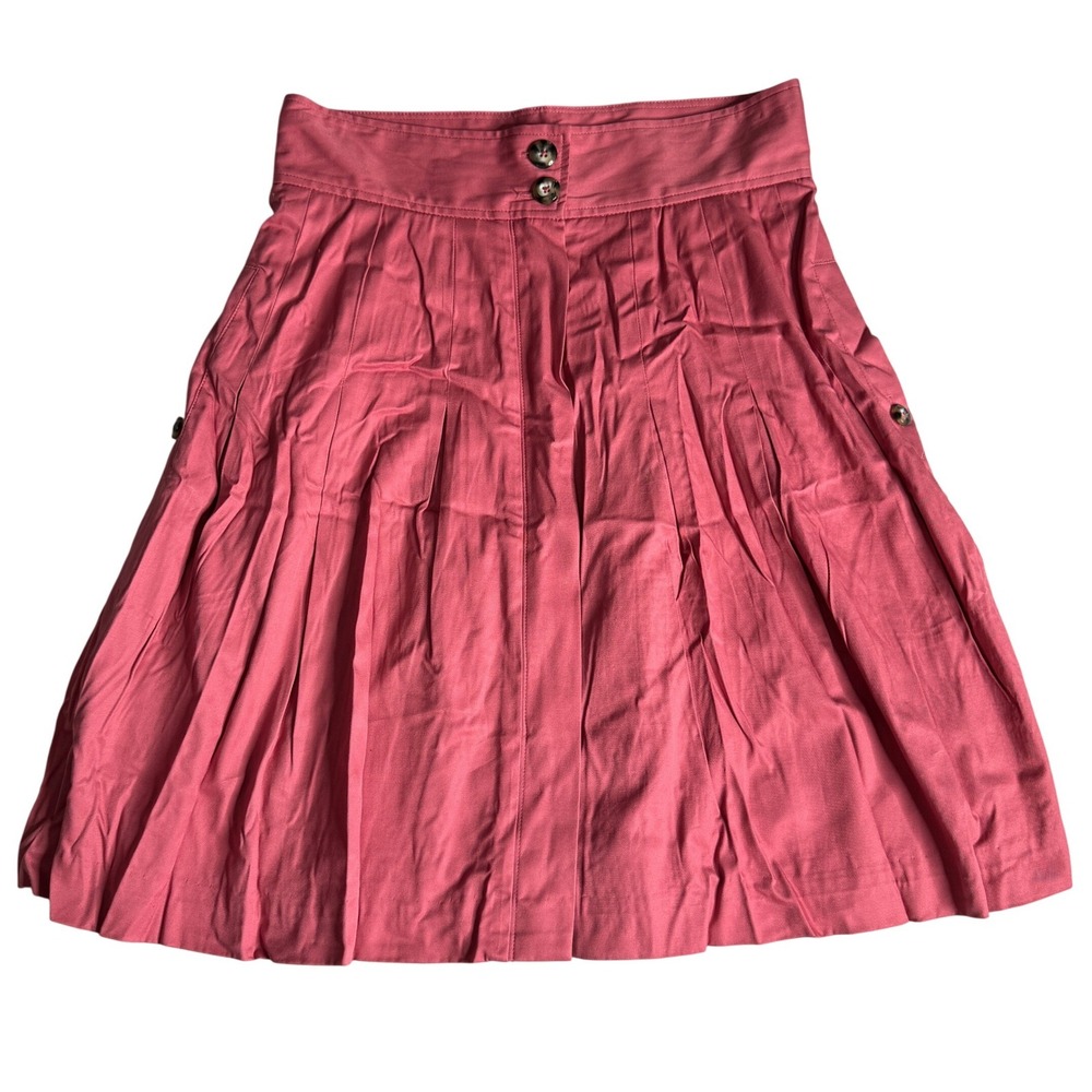 Vintage Y2K Anthropologie Fei Pink Pleated A Line Skirt Womens 6